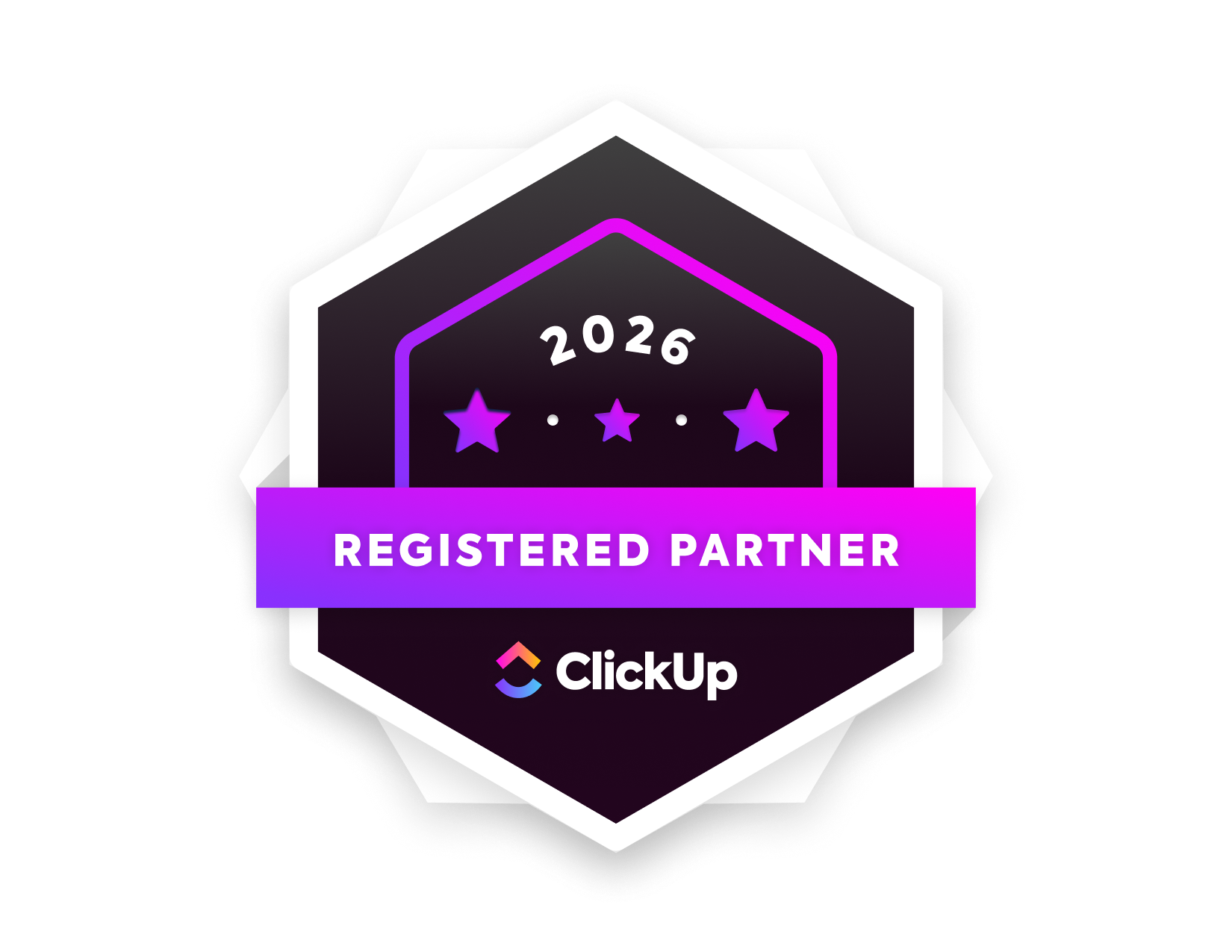 ClickUp Registered Partner badge